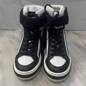 Sergio Rossi Black and White High-Top Sneakers size 35